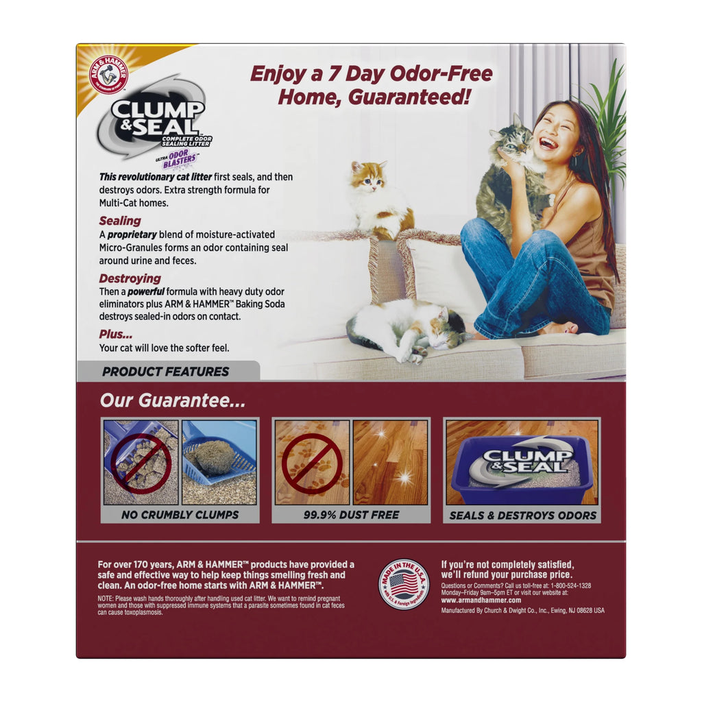 Clump & Seal Cat Litter with Ultra Odor Blasters, Multi-Cat Formula, Scented, 28 Lbs