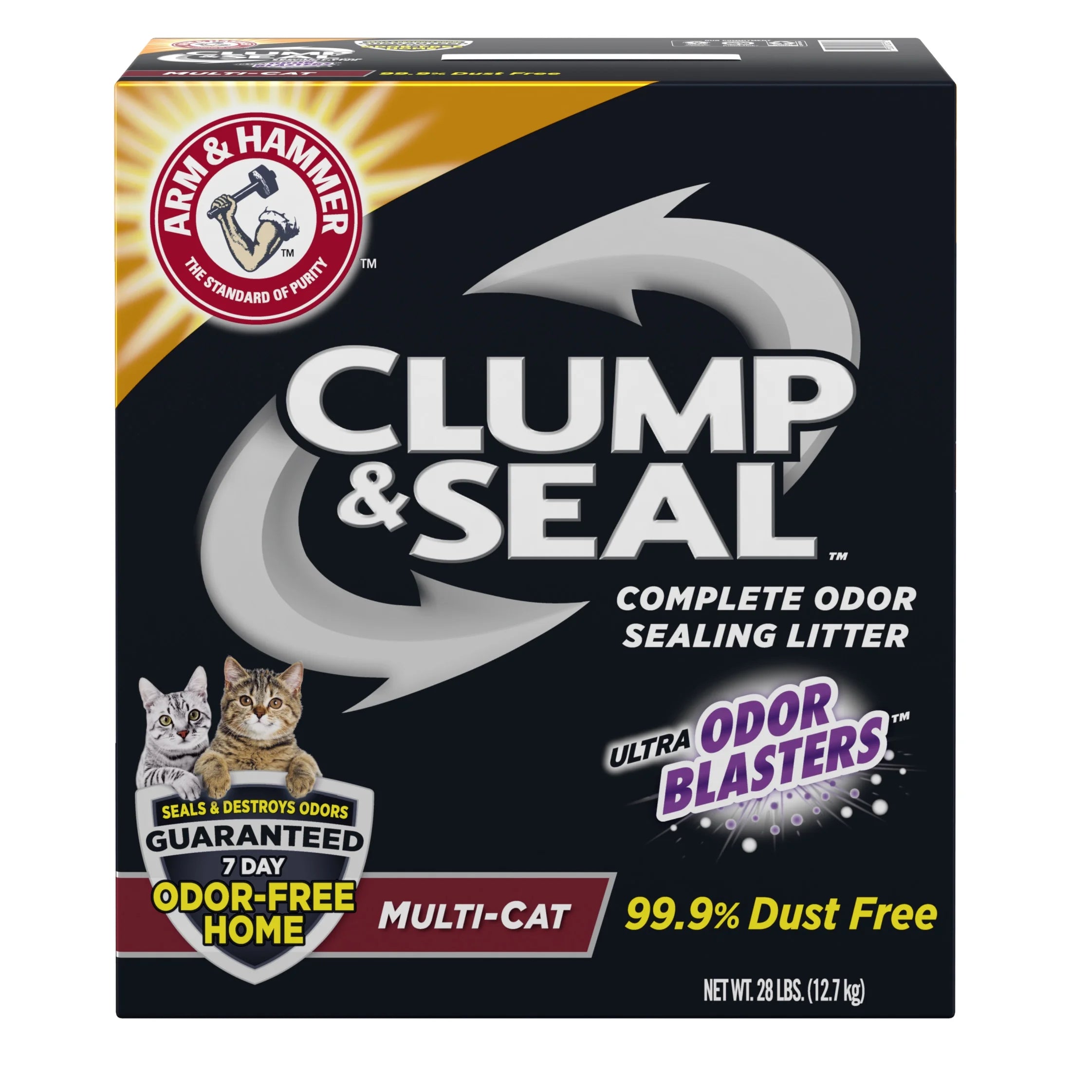 Clump & Seal Cat Litter with Ultra Odor Blasters, Multi-Cat Formula, Scented, 28 Lbs