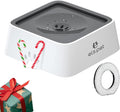 Grey 70Oz 2L No Spill Dog Cat Bowl Carbon Filter Water Dispenser | 70Oz 2L, Floating Disk Slow Drink, Activated Carbon Filter, Dual Spill Proof, anti Slip, Dishwasher Safe, Medium Large Dogs